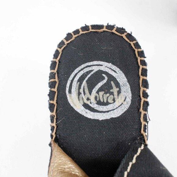 Vidarreta $125 Sz 37 Black Tan Woven Fabric Upper 3" Wedge Heel - Picture 7 of 7